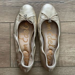 Sam Edelmen Gold Felicia Ballet Flats